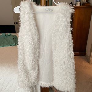 fuzzy papaya vest worn once